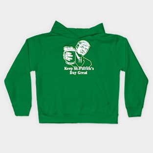 Trump Make Saint St Patrick's Day Great Again Funny Trump Kids Hoodie